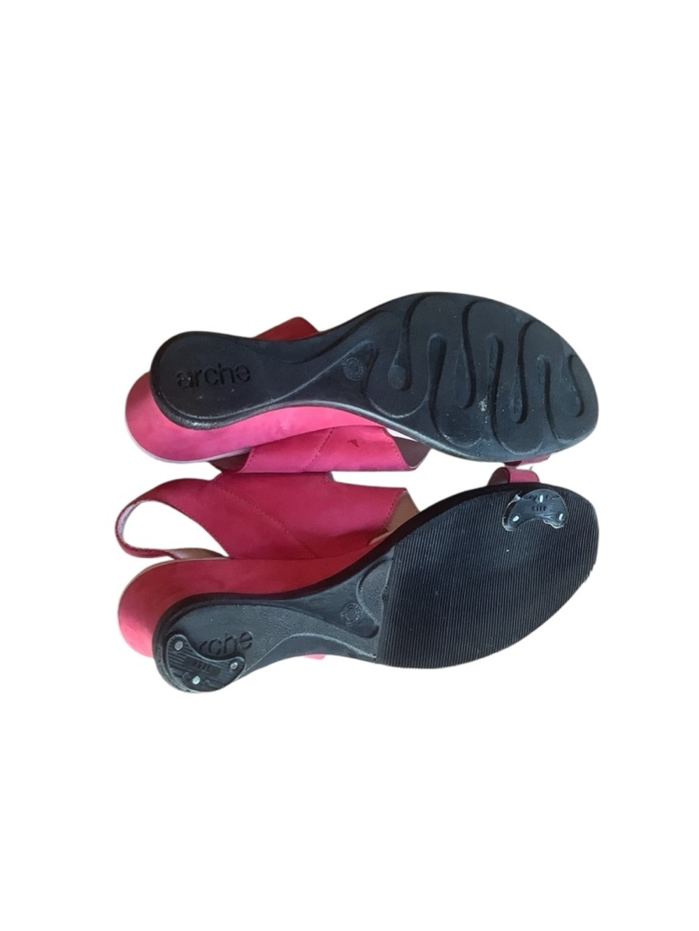 Arche Pink Nubuck Wedge Sandals Comfort Walking Slingback EU 43 Fits US 10 - Picture 5 of 9